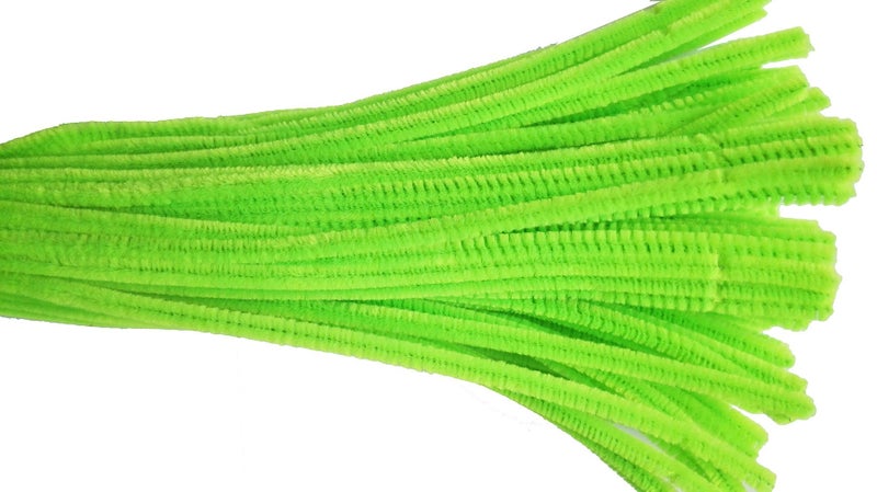 Carykon Super Fuzzy Chenille Stems Pipe Cleaners  Pack of 100 (Light Green) - Image 2